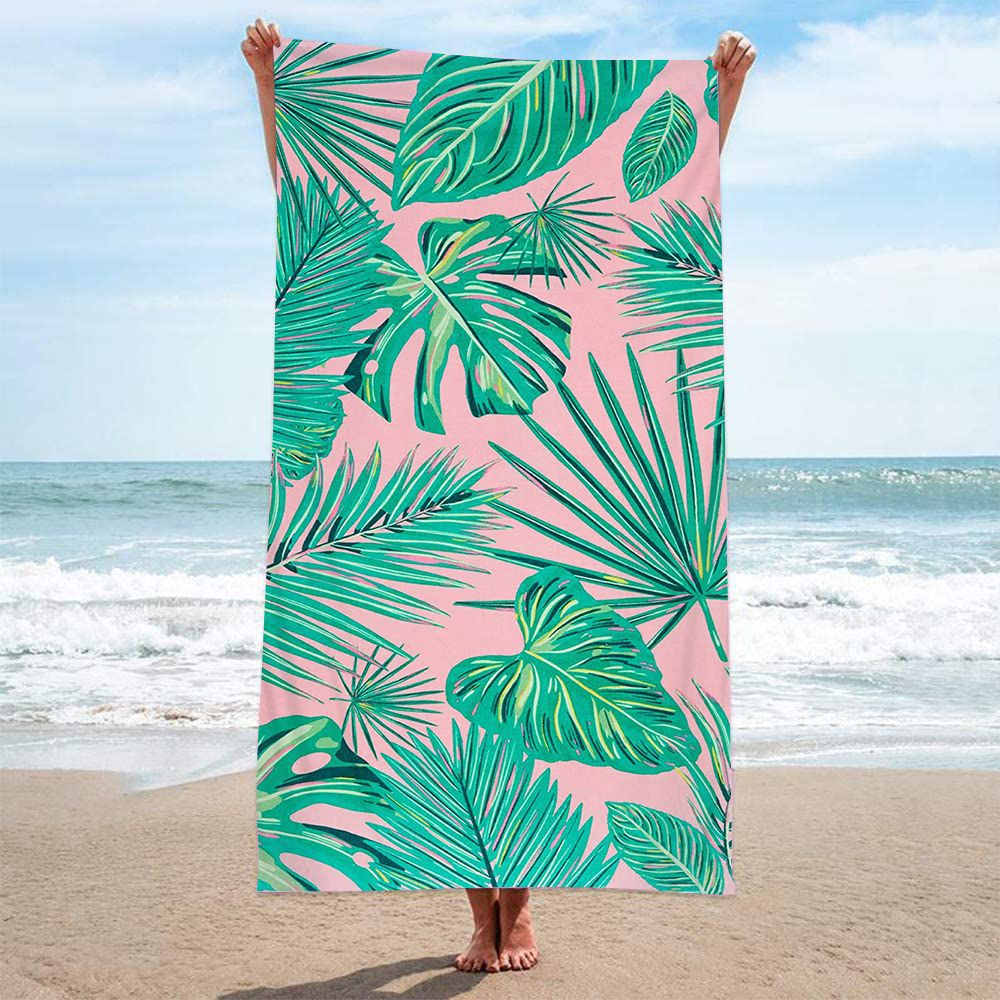 Toalla de playa de secado rápido con estampado de rizo de doble cara