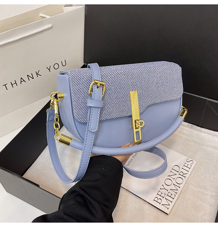 Fashion Stitching Contrast Shoulder Bag