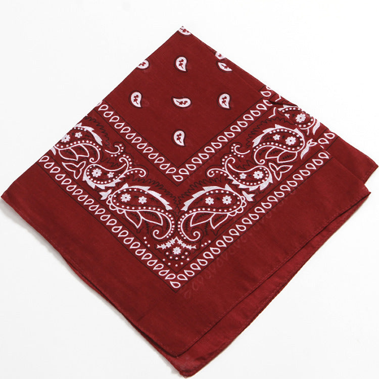 Bufanda cuadrada de algodón con estampado de anacardos para mujer, accesorio de estilo urbano