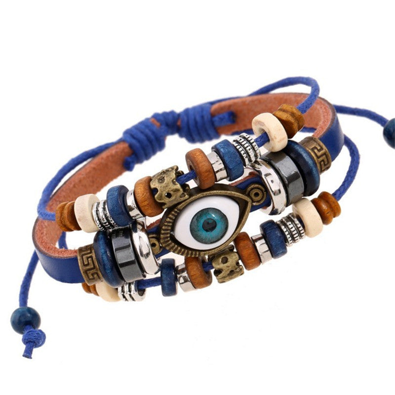 Pulsera de cuentas de ojo malvado estilo bohemio vintage