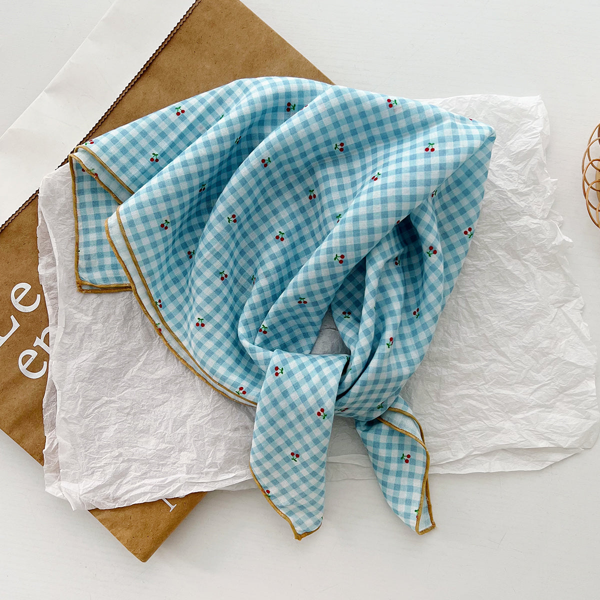 Bufanda de seda cuadrada con estampado floral informal para mujer, accesorio de moda de algodón