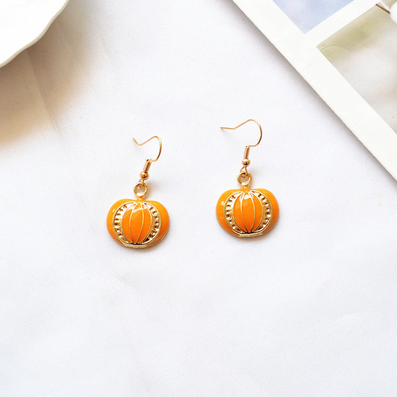 Women Halloween Alloy Dangle Earrings with Cat Pumpkin Santa Ghost