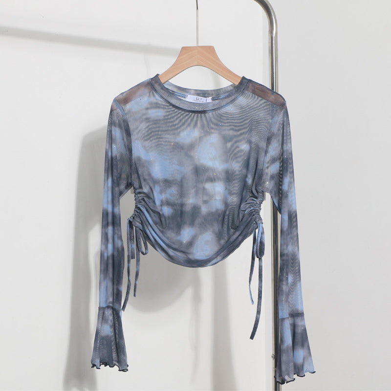 Women Fashion Summer Vacation Tie Dye Blouse