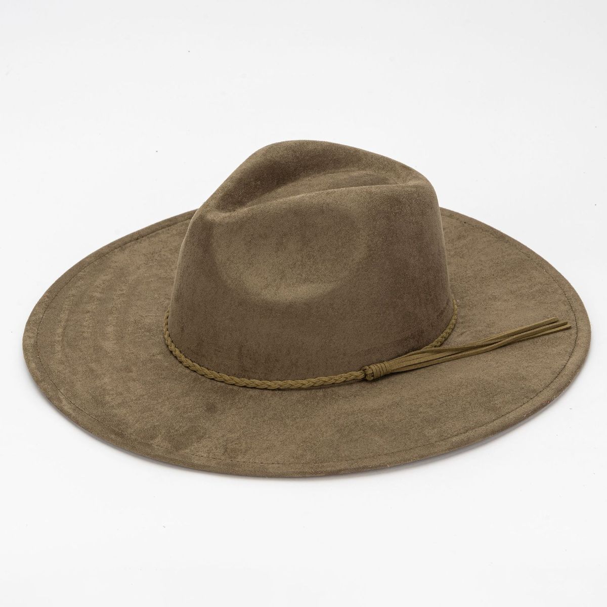 Fashion Casual Solid Color Big Side Suede Flat Hat