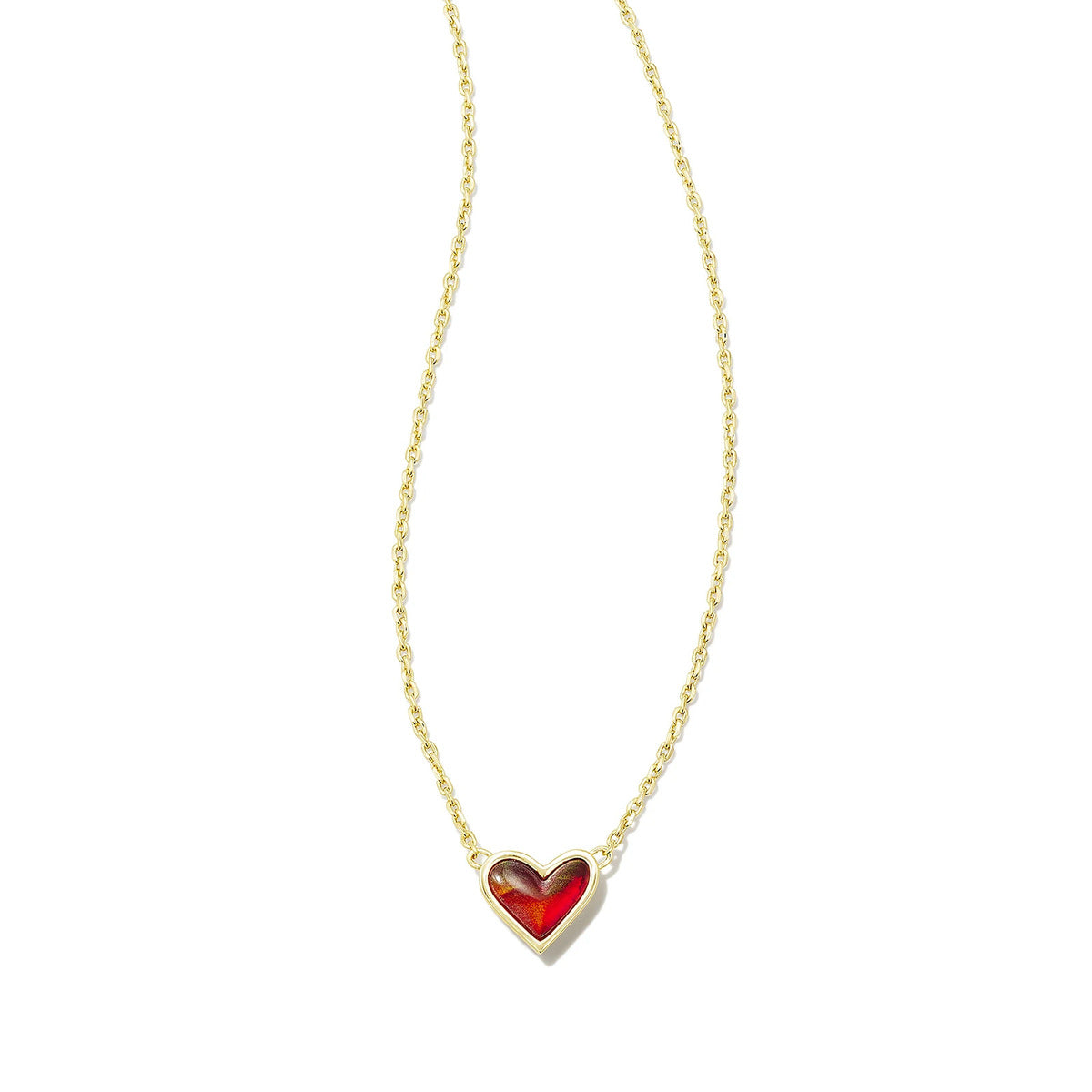 Women Fashion Simple Heart Natural Stone Copper Necklace