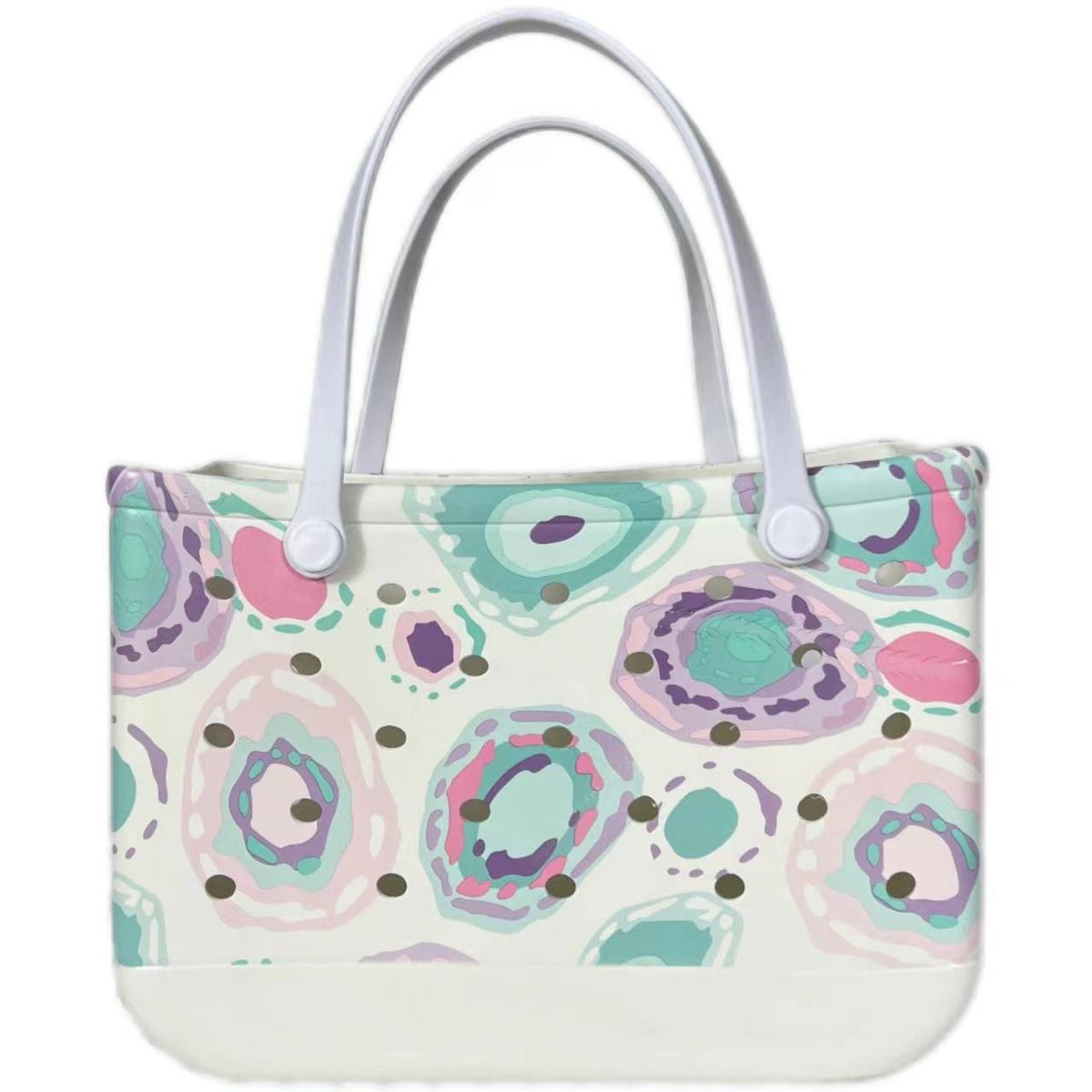 Sac de plage Eva imprimé à motif géométrique, fourre-tout polyvalent