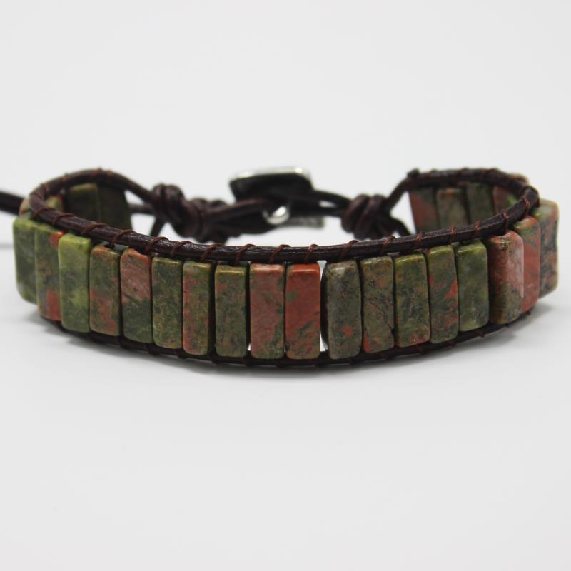 Pulsera de cuentas de piedra natural bohemia