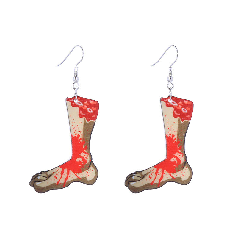 Halloween Women Funny Horror Ghost Bloodstain Acrylic Earrings