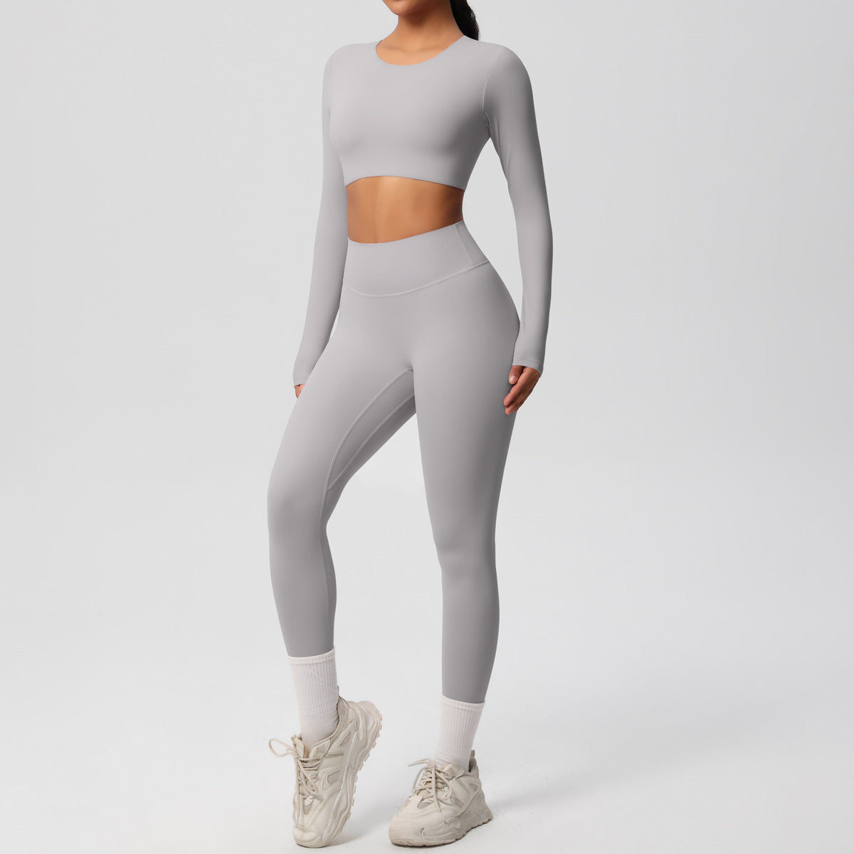 Women Yoga Solid Color Sports Two-Piece Set