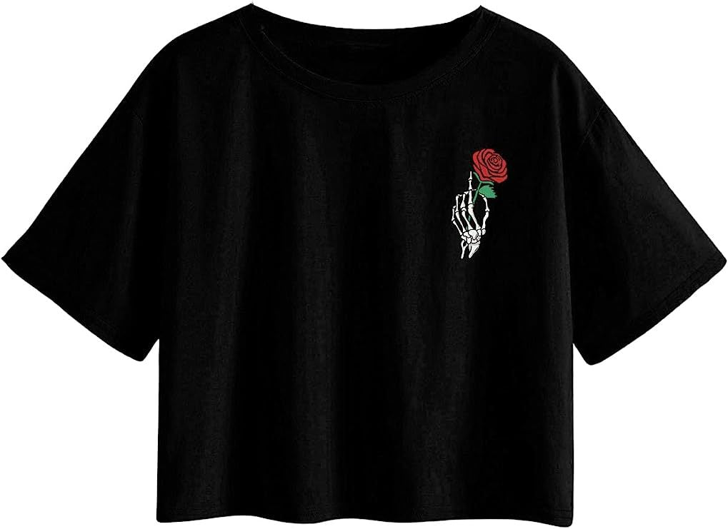 Camiseta corta de manga corta lisa y sencilla para mujer