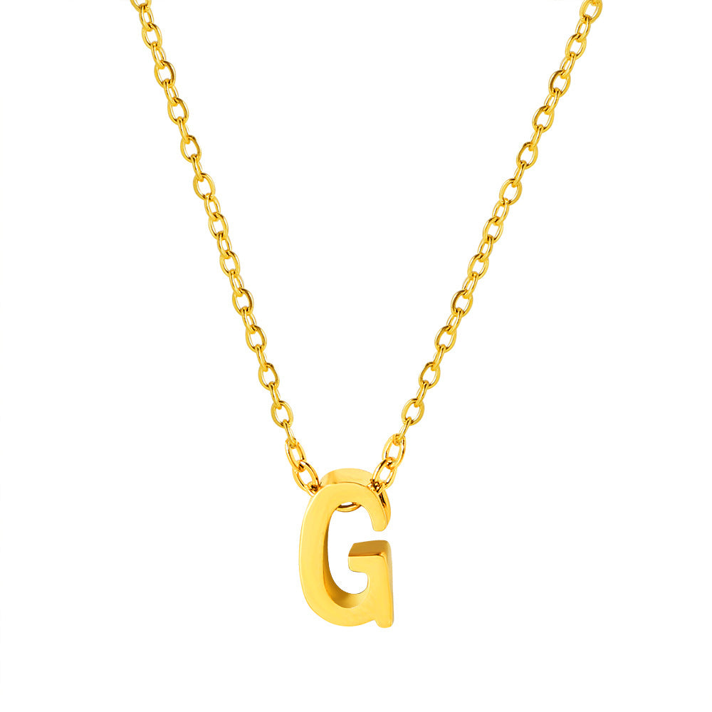 Collar con colgante de alfabeto simple a la moda para mujer