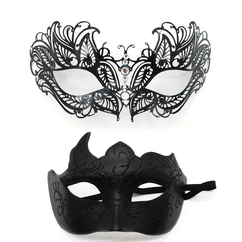 Masquerade Carnival Black Half Face Diamond Mask