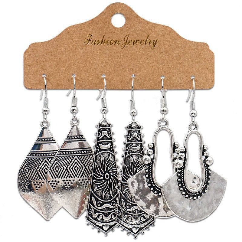 Conjunto de pendientes con borlas creativas retro de estilo étnico bohemio