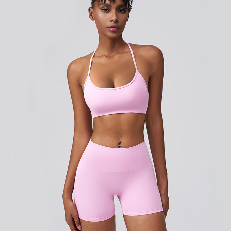 Solid Color Women's Yoga Two-Piece Sports Set