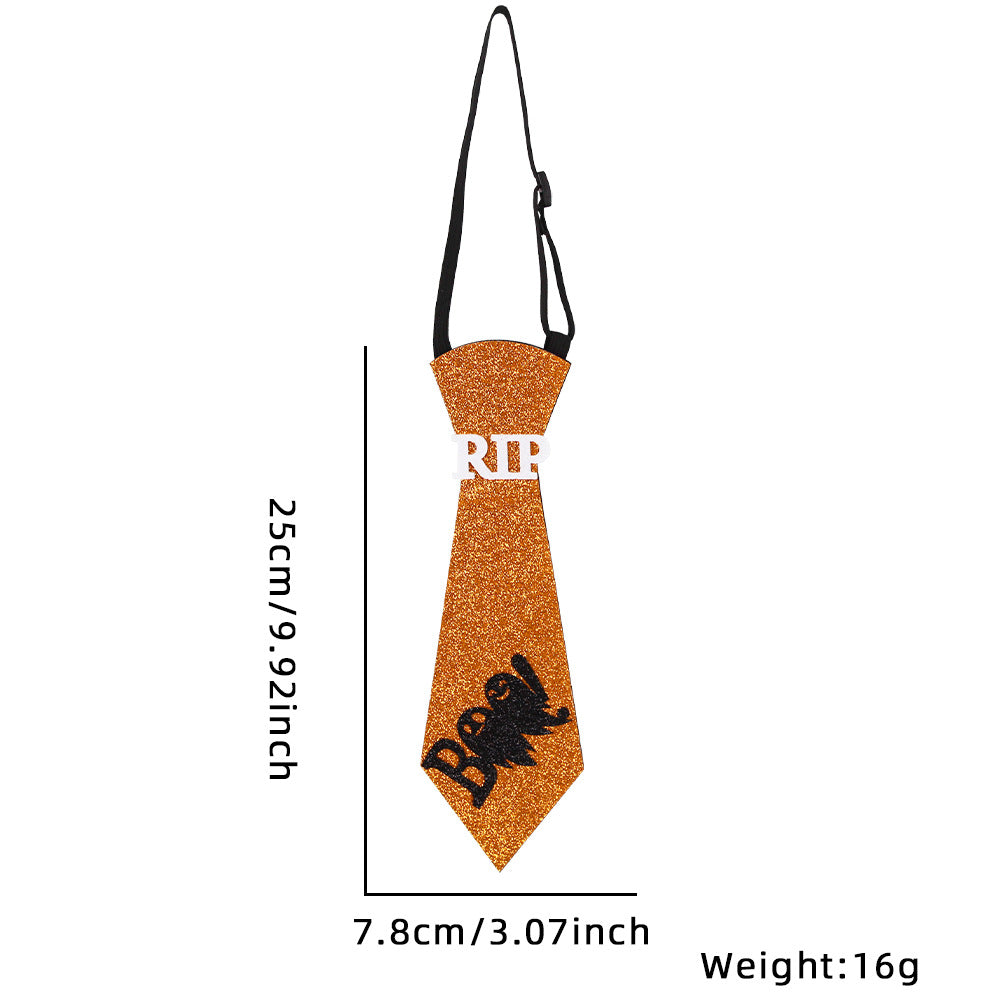 Corbata decorativa de calavera de calabaza para mascarada de Halloween para niños