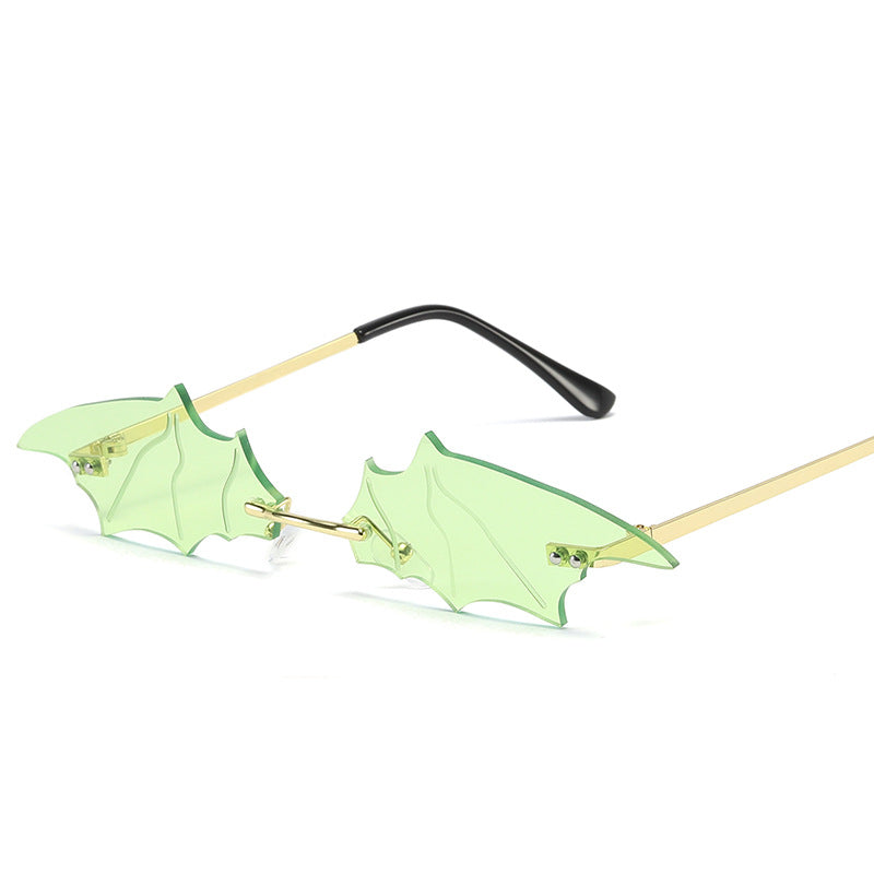 Gafas de sol de murciélago sin marco de moda para Halloween