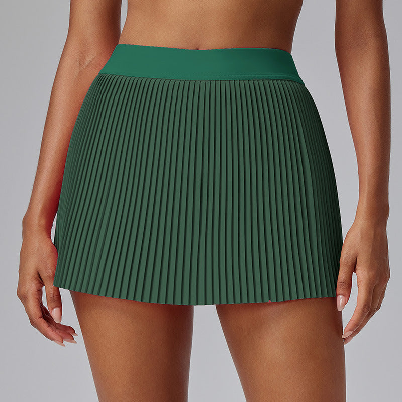 Jupe-short de yoga respirante de couleur unie pour femmes