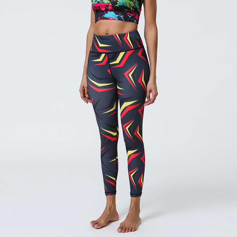Leggings de sport taille haute imprimés pour femmes, style yoga