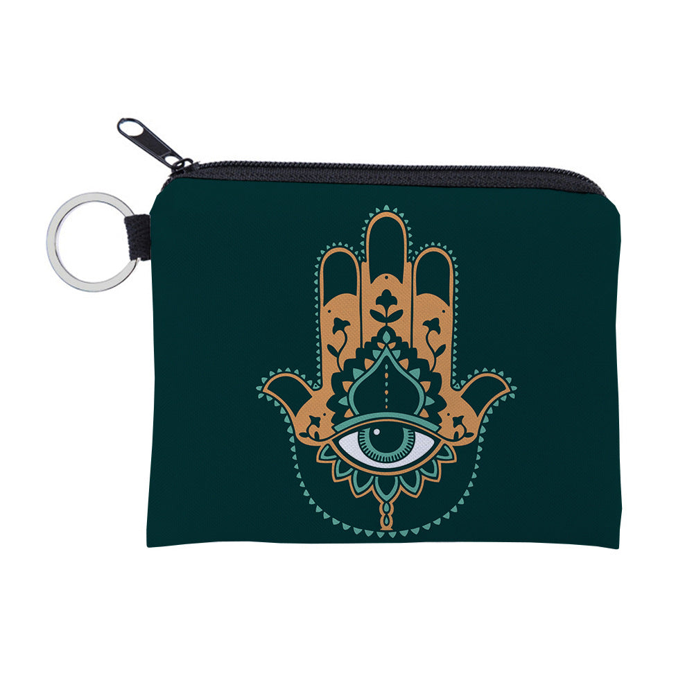 Women Fashion Evil Eye Print Mini Wallet