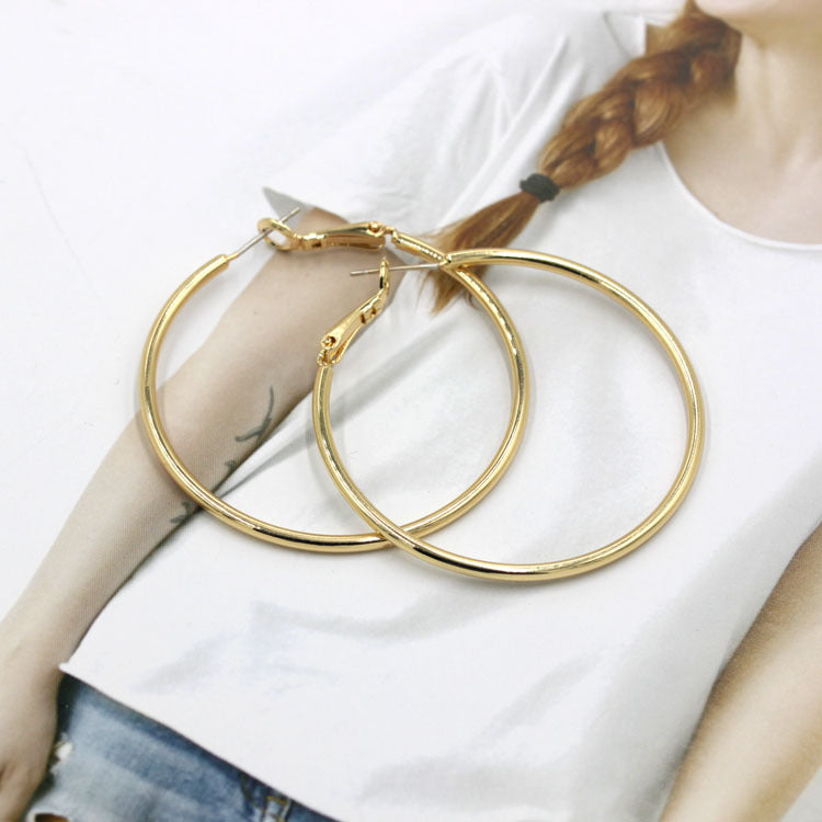 Simple Exaggerated Hoop Earrings in Copper