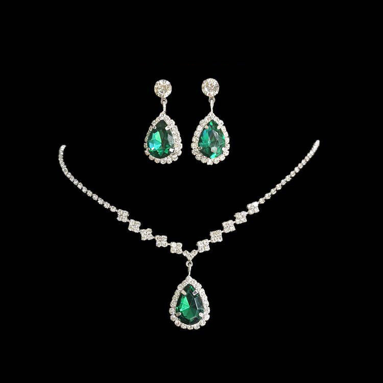 Women Fashion Elegant Simple Earrings Necklace Two-Piece Set