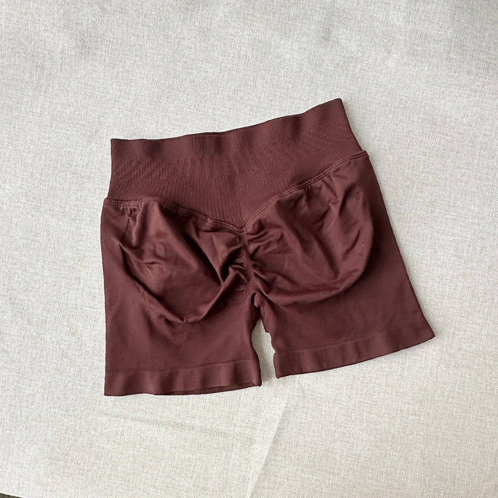 Pantalones cortos de yoga elásticos sin costuras para mujer, informales, a la moda
