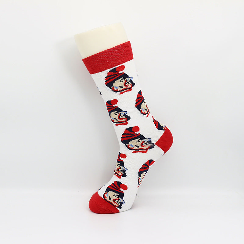 Calcetines de Halloween con diseño divertido de murciélago y payaso para hombre