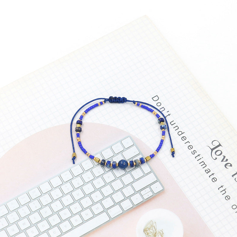 Bohemian Semi-Precious Stone Beads Handwoven Bracelet