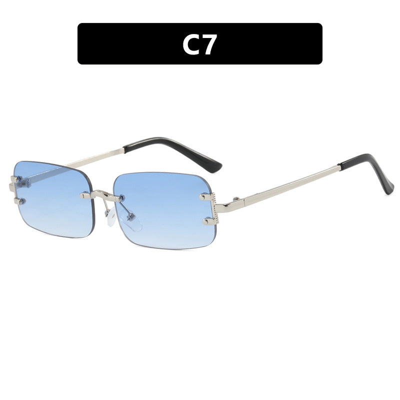 Gafas de sol cuadradas sin montura informales de moda para mujer