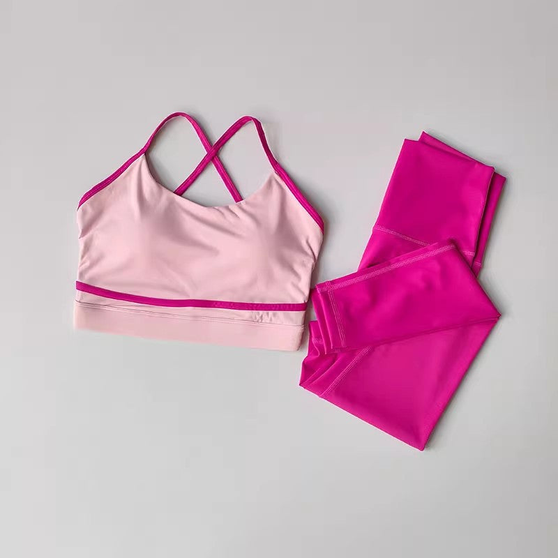 Conjunto informal de costuras de colores contrastantes para mujer