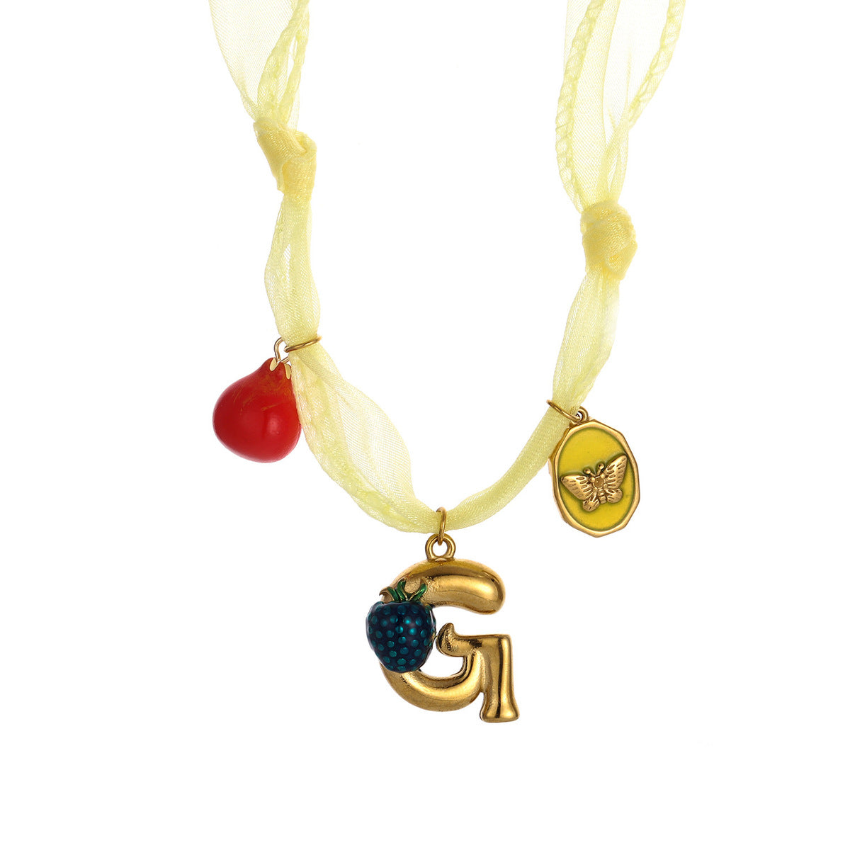 Collares de seda con colgante de letras inglesas y aceite de gota hechos a mano para mujer