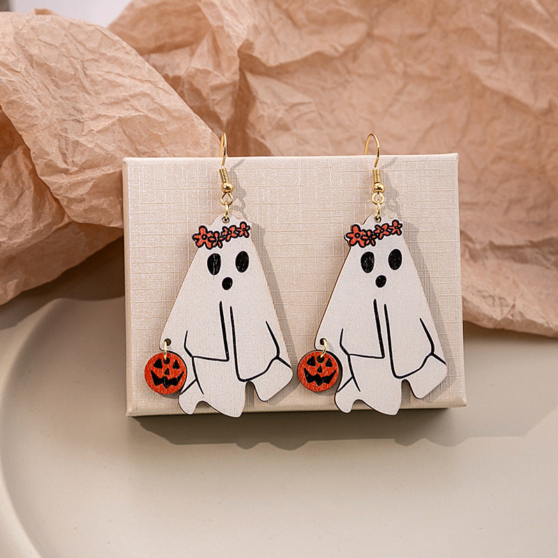 Halloween Women Cartoon Ghost Skull Earrings Alloy Jewelry