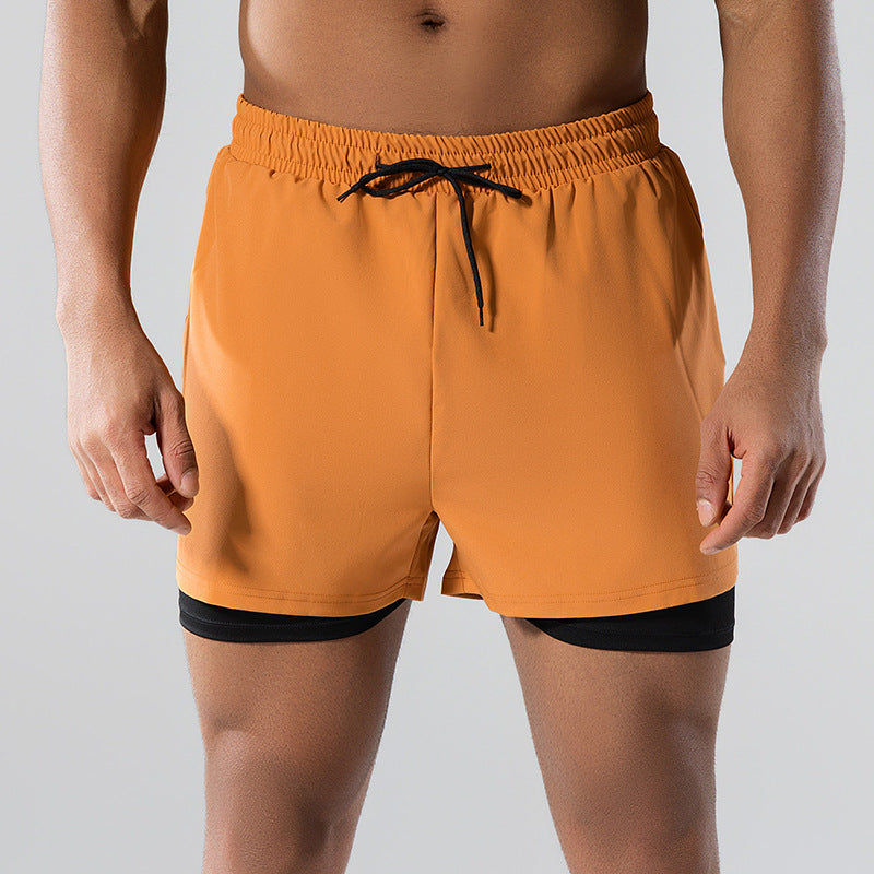 Bañador informal de doble capa y secado rápido para hombre