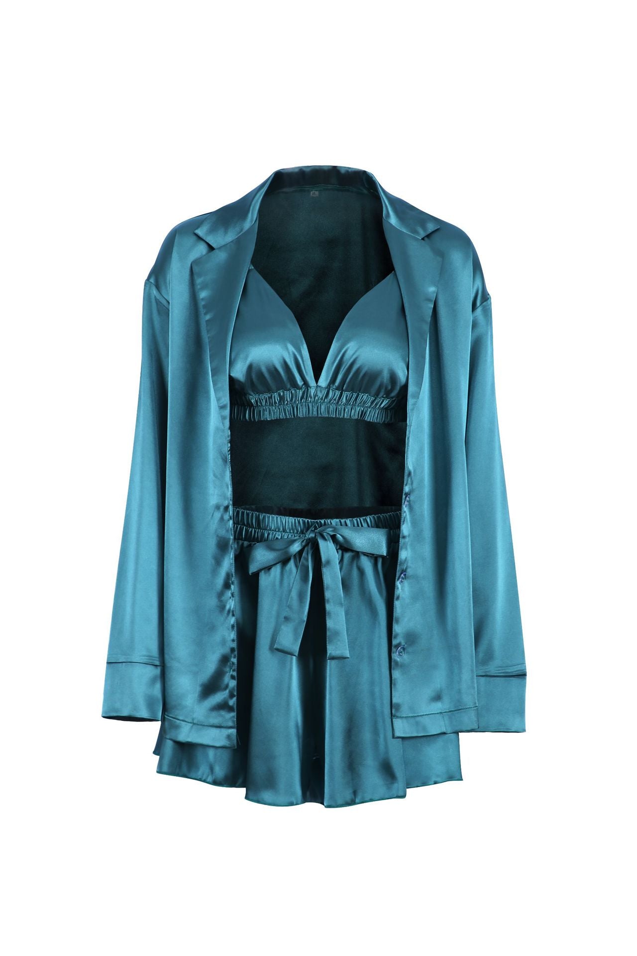 Women Fashion Sexy Silk Satin Pajamas Home Suit