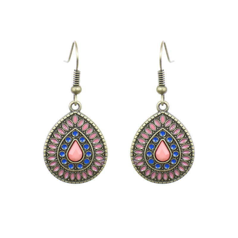 Pendientes geométricos retro de estilo étnico bohemio