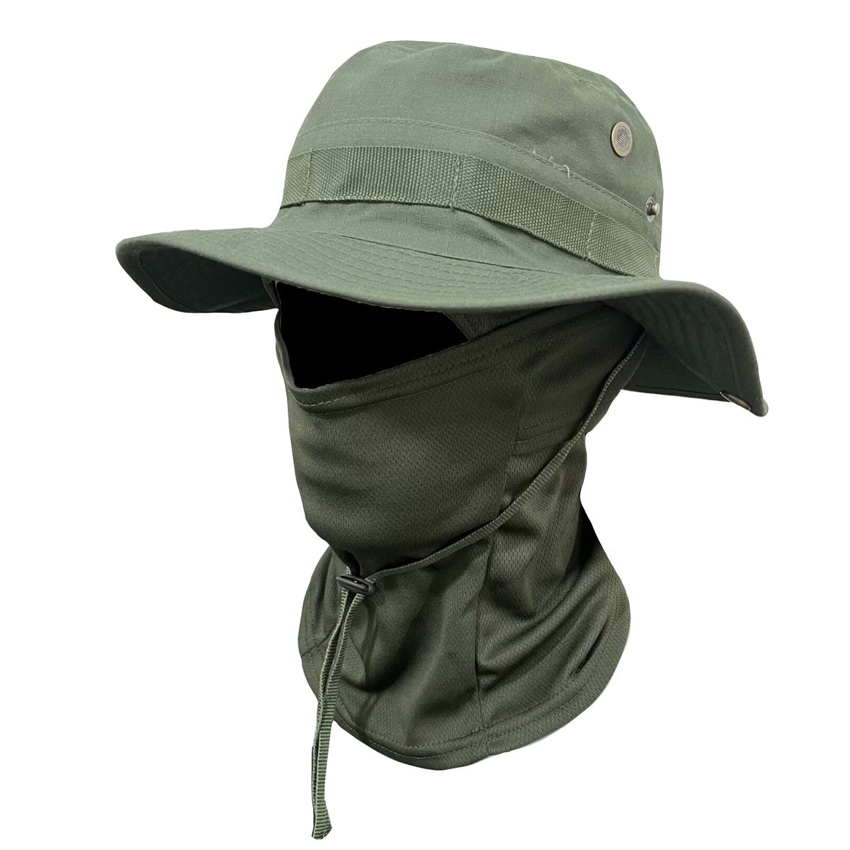 Sombrero Boonie de camuflaje resistente al viento para hombre con mascarilla