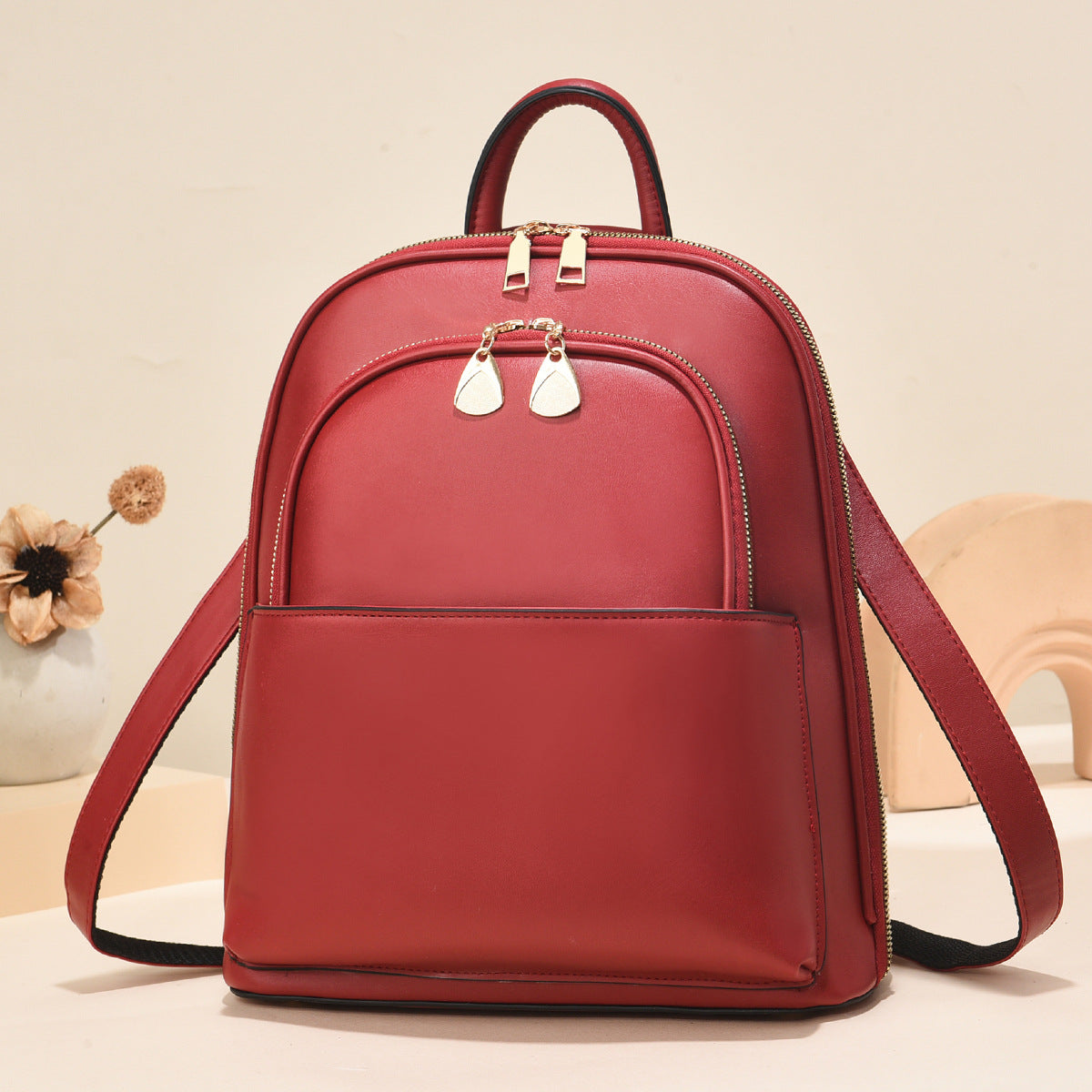 Travel School Women Pu Leather Backpack