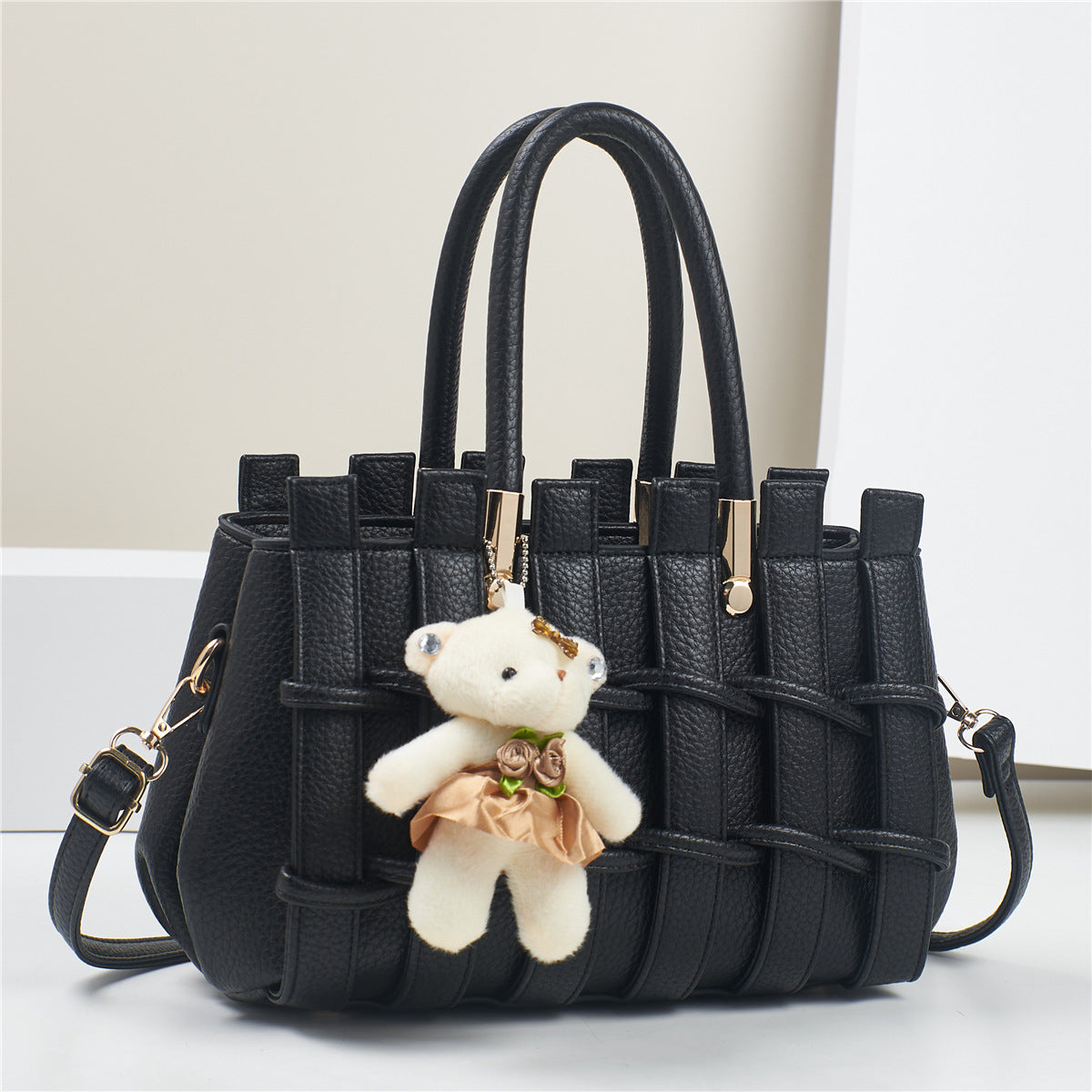 Sac fourre-tout tissé à la main de grande capacité, décontracté et tendance, couleur unie, pour femmes