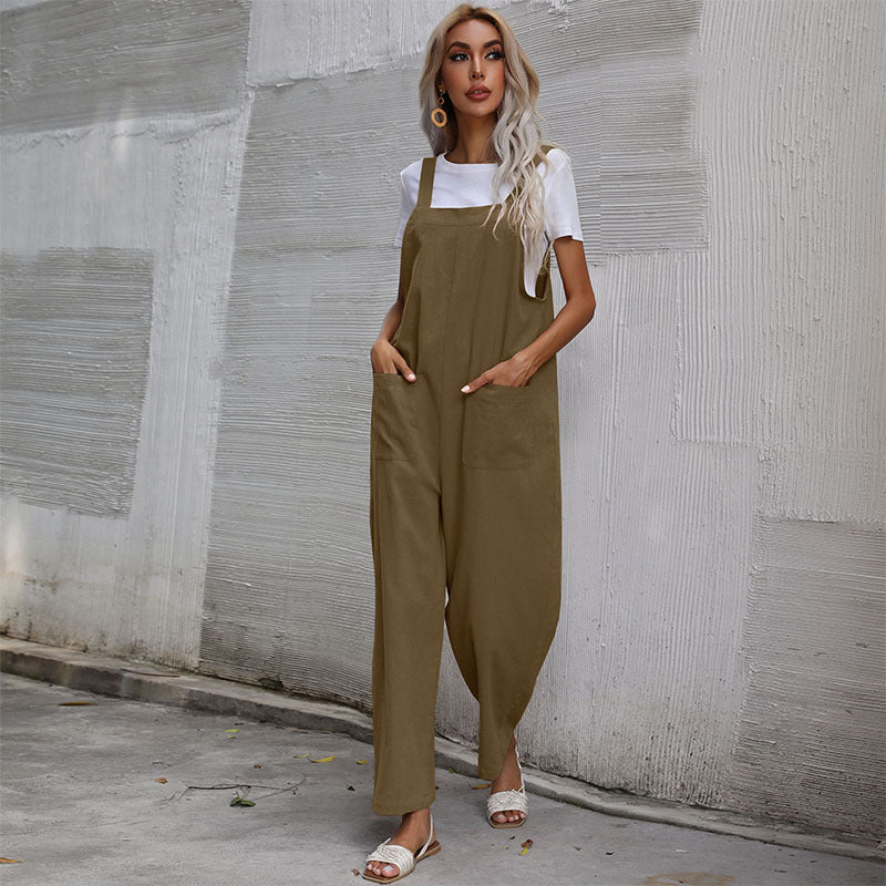Cozy Cotton Linen Women's Sleeveless Jumpsuit
