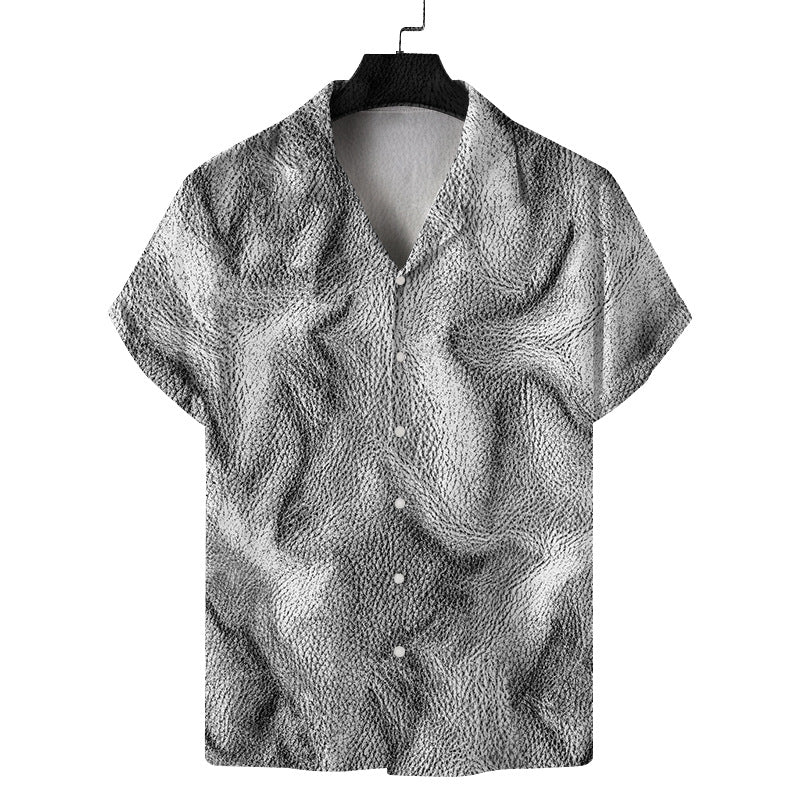 Men Fashion Casual Vacation 3D Palm Tree Print Shirt