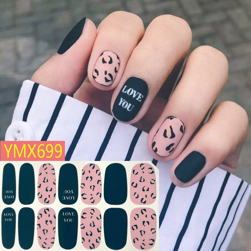 Autocollants pour ongles motif vache léopard automne et hiver