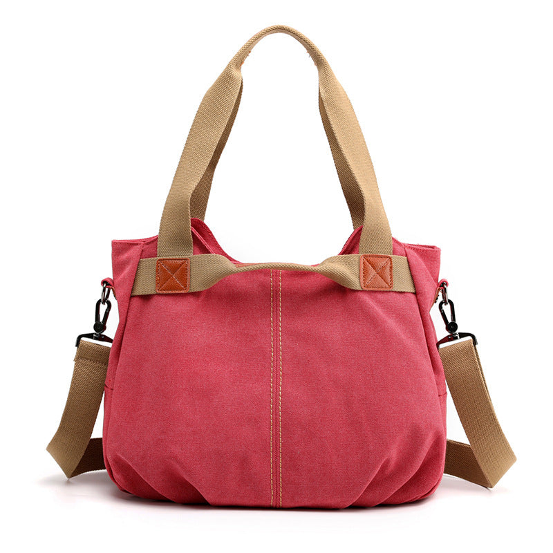 Vintage Casual Women Canvas Commuter Handbag