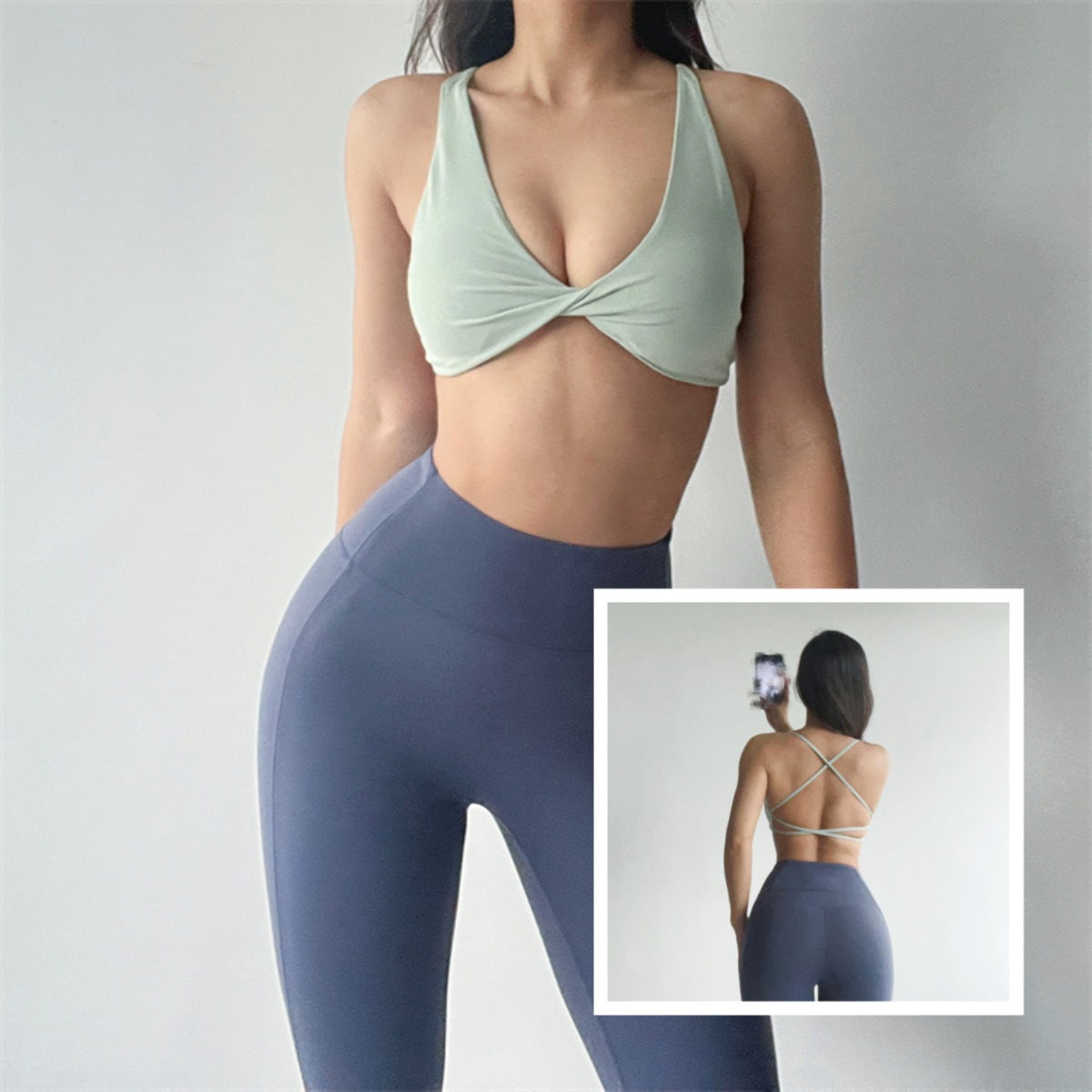 Soutien-gorge de yoga respirant et sexy de couleur unie pour femmes