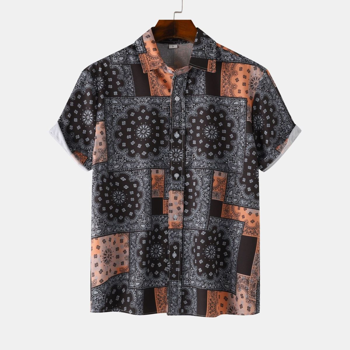 Men Summer Leisure Vacation 3D Flower Print Shirt