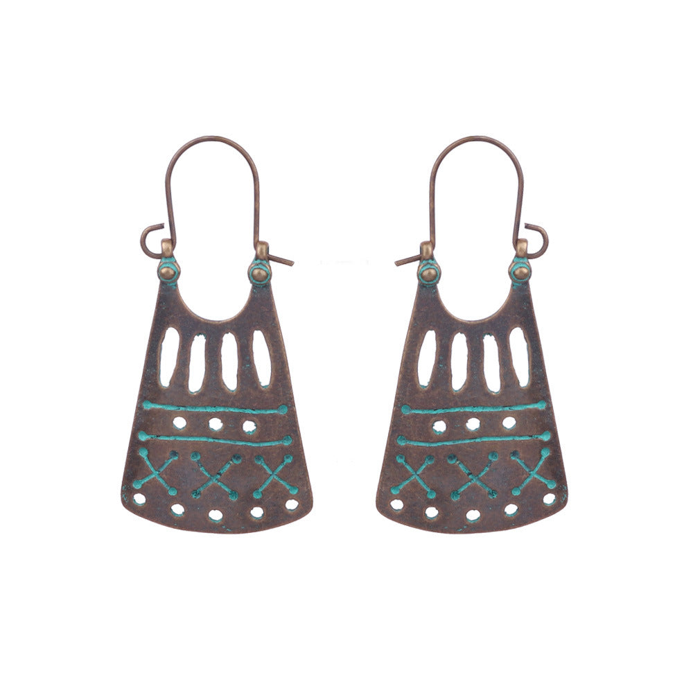 Boucles d'oreilles turquoise de style ethnique bohème
