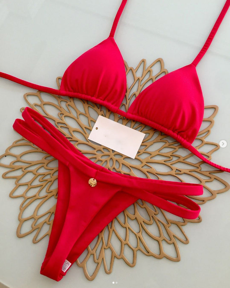 Maillot de bain bikini sexy à imprimé géométrique pour femme