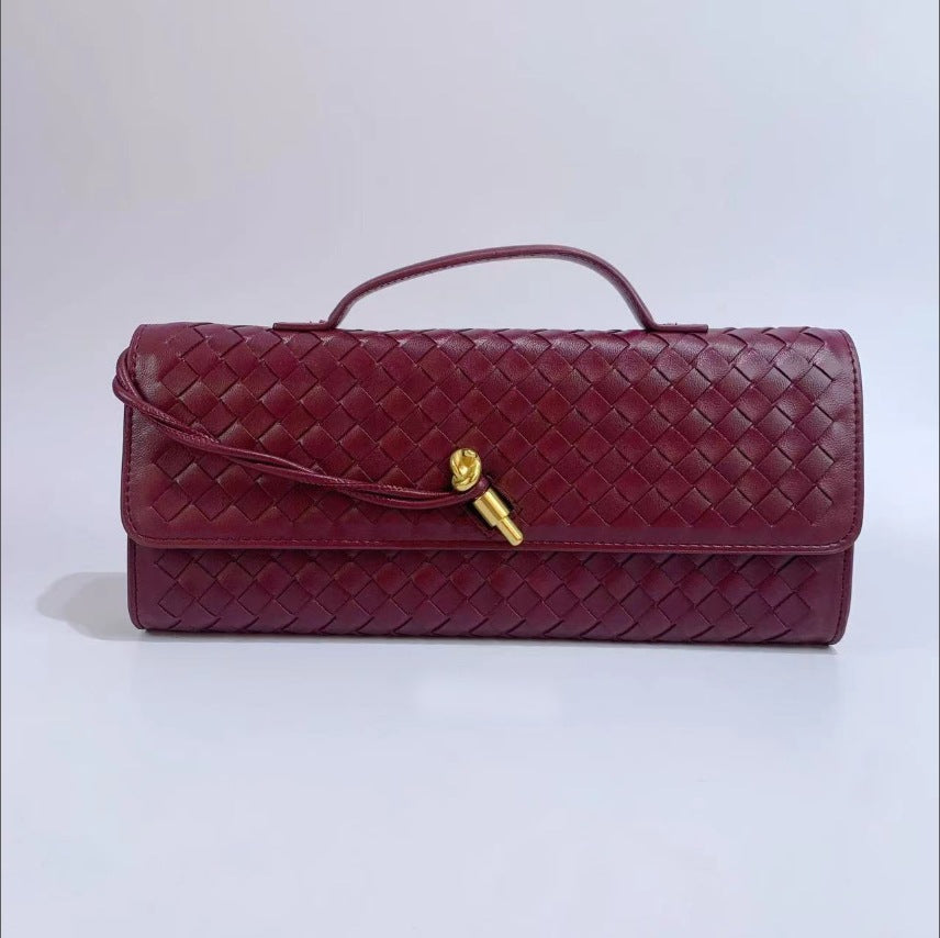 Bolso de mano tejido de color liso informal de moda para mujer