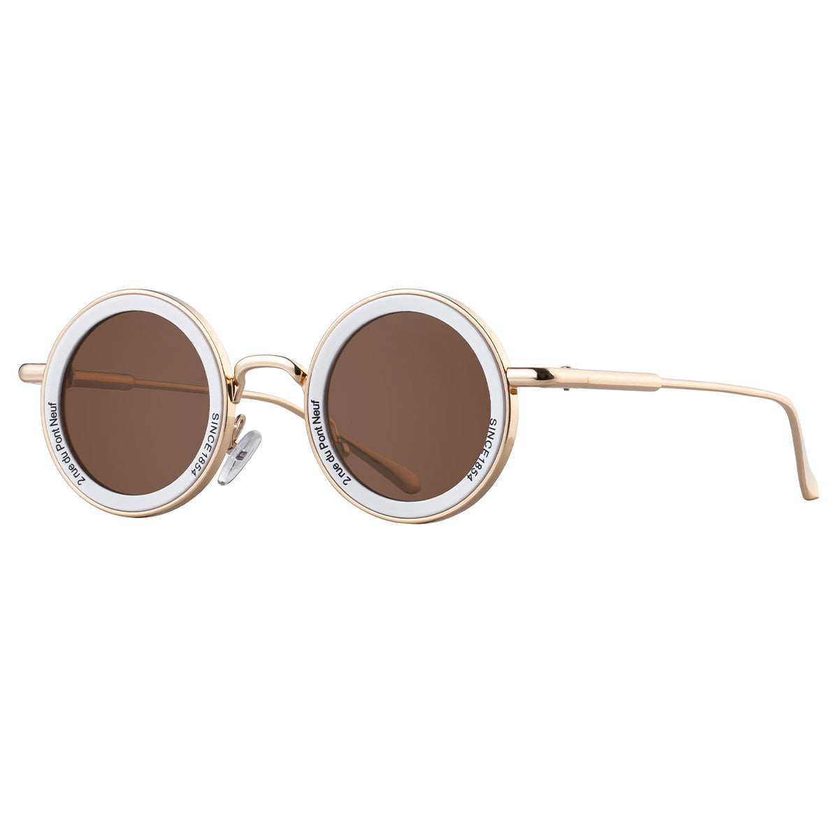 Lunettes de soleil rondes classiques à monture métallique pour hommes, couleurs unies