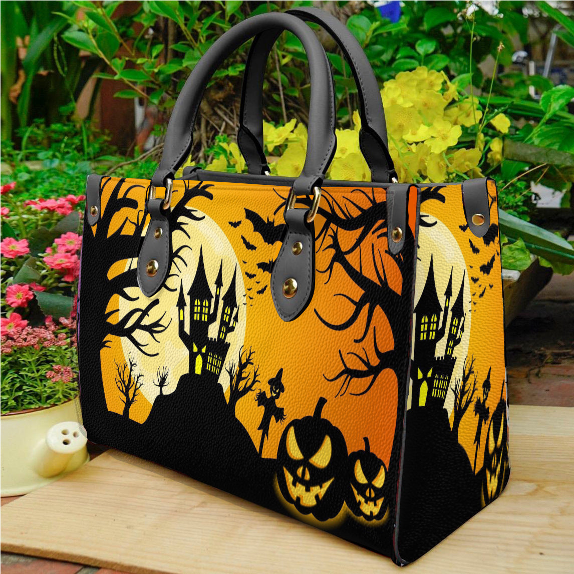 Sac à main imprimé citrouille pour femme, motif dessin animé, ambiance horreur, Halloween
