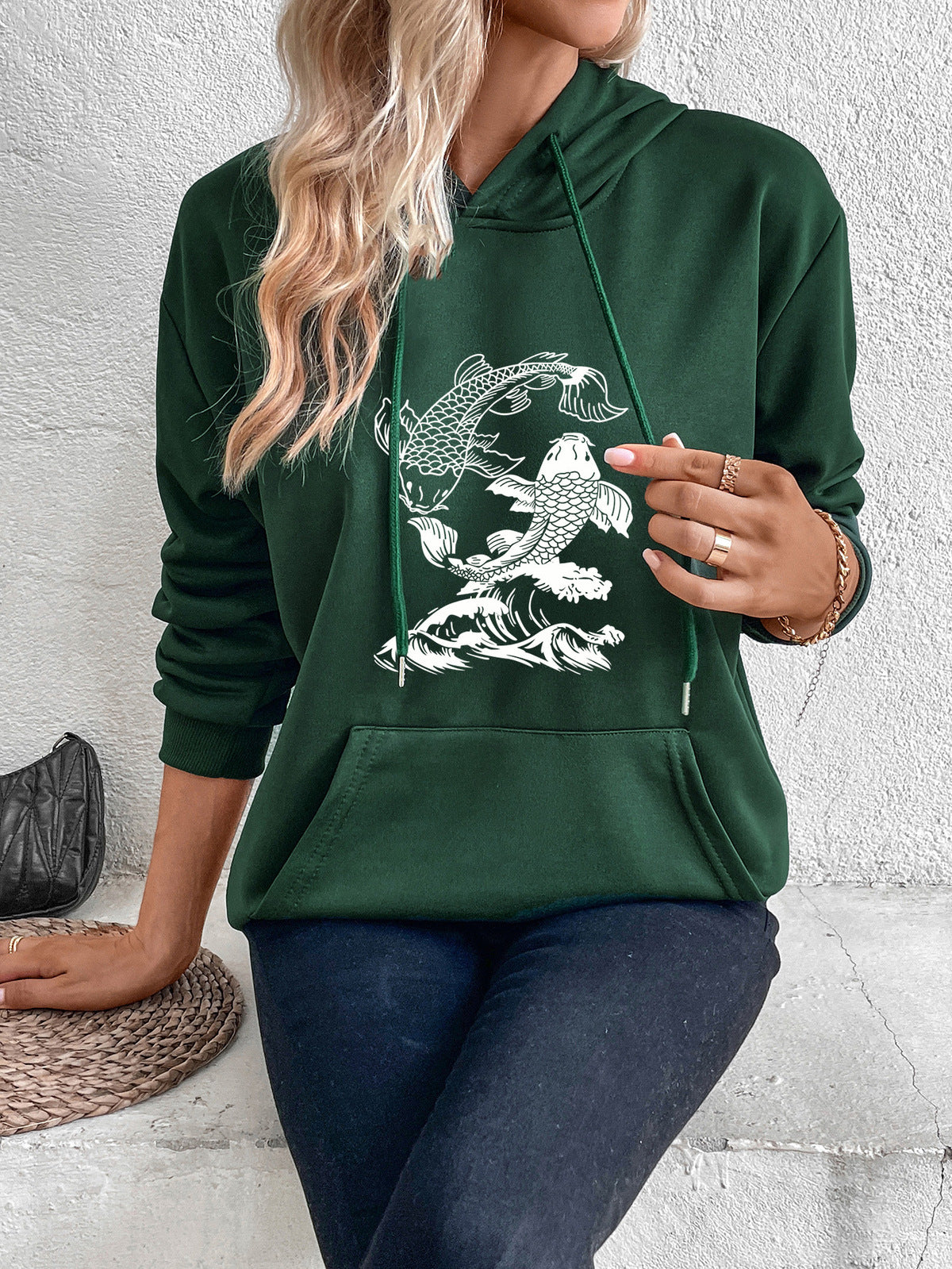 Women's Casual Print Hoodie - Scenery Pullover